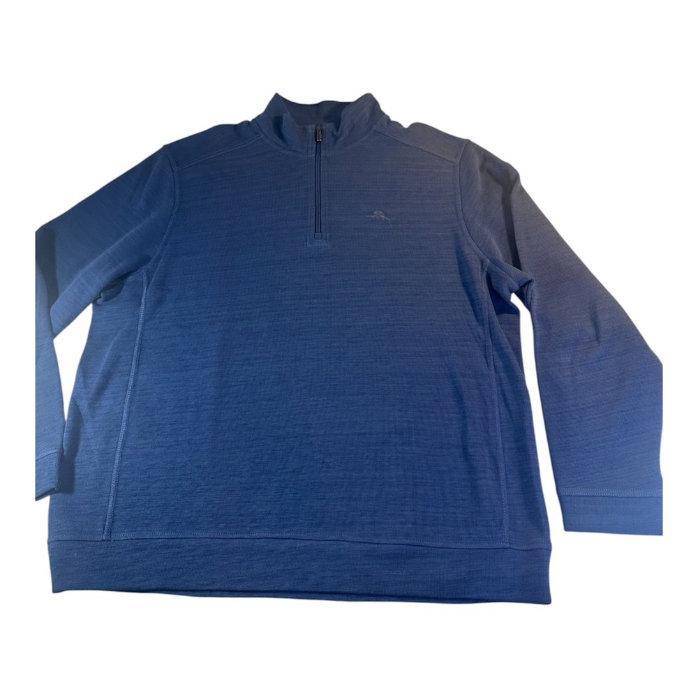 Tommy Bahamas Men’s XL Blue Quarter Zip Pullover Sweatshirt Casual Resort Core